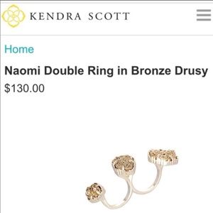 Kendra Scott Naomi double ring in Bronze Drusy
